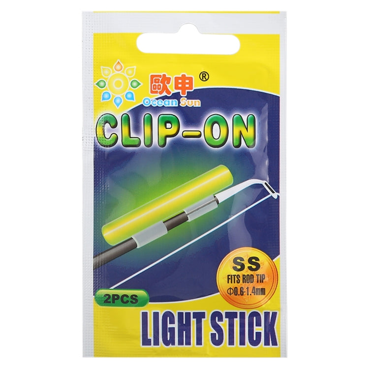 5 Packs OCEAN SUN Clip-On Luminous Float Night Fishing Light Stick, SS, Fits Rod Tip 0.6-1.4mm, Clip-On, SS