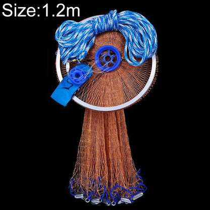 Filet de pêche américain Easy Throw Cast Net Fishing Mesh Fishing Tackle, Cordes de pneu de 1,2 m, Monofilament de 1,2 m, Cordes de pneu de 1,5 m, Monofilament de 1,5 m