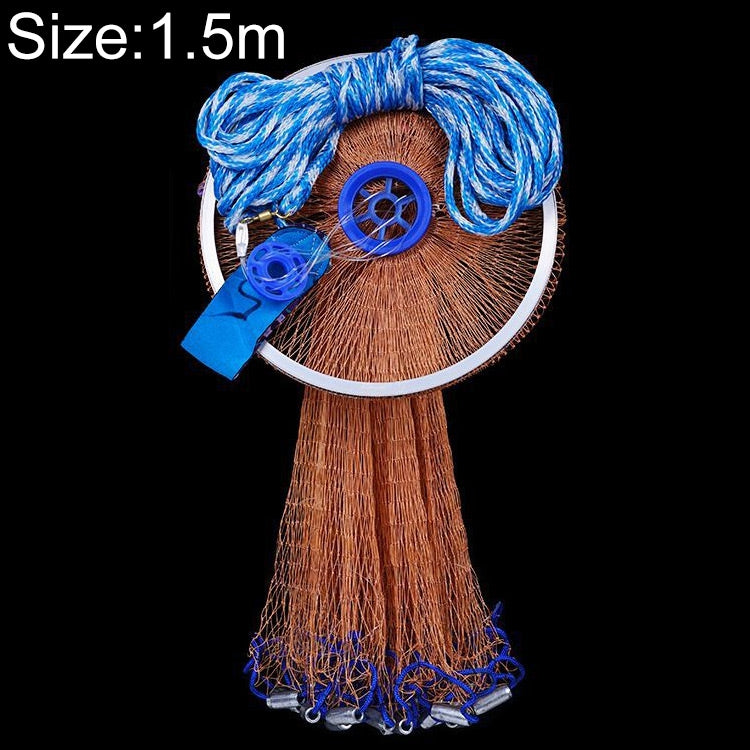 Filet de pêche américain Easy Throw Cast Net Fishing Mesh Fishing Tackle, Cordes de pneu de 1,2 m, Monofilament de 1,2 m, Cordes de pneu de 1,5 m, Monofilament de 1,5 m