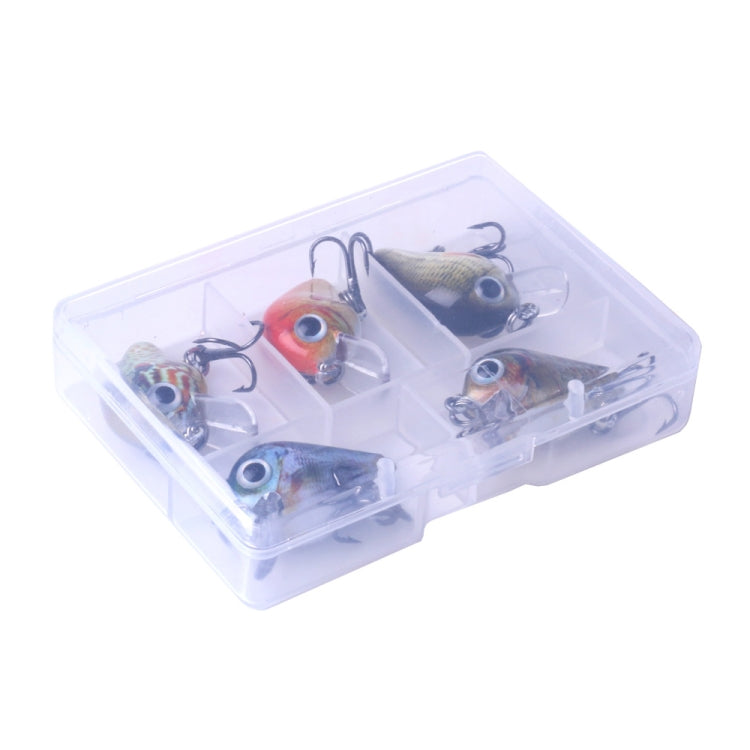HENGJIA 5 PCS 2.7cm/1.5g Luya Leurre de Pêche en Rocher Kit Bionique avec Boîte en Plastique, Box008