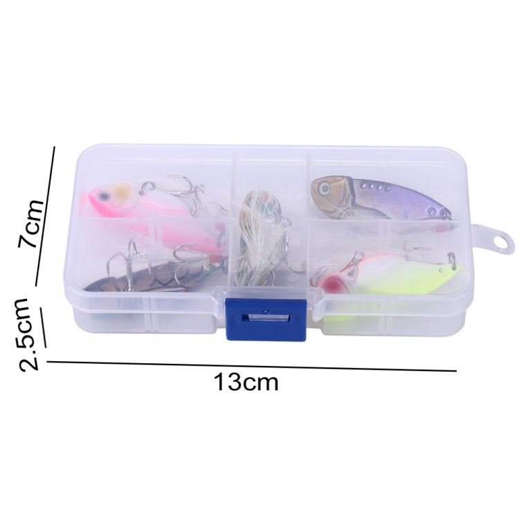 HENGJIA 5 PCS 5.5cm/11g Luya Metal VIB Fishing Lures Bait Bionic Kit with Plastic Box, Box018