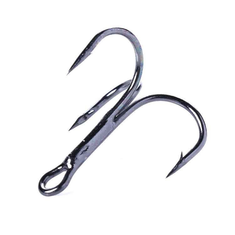 20pcs / Box Classic Black High Carbon Steel Fishing Three-jaw Treble Hooks, 4# FH022