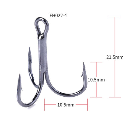 20pcs / Box Classic Black High Carbon Steel Fishing Three-jaw Treble Hooks, 4# FH022