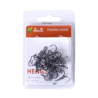 20pcs / Box Classic Black High Carbon Steel Fishing Three-jaw Treble Hooks, 4# FH022
