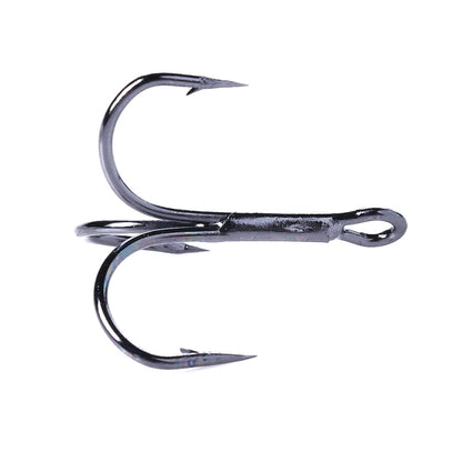 HENGJIA 20 Hameçons triples classiques noirs en acier à haute teneur en carbone, 8# FH022