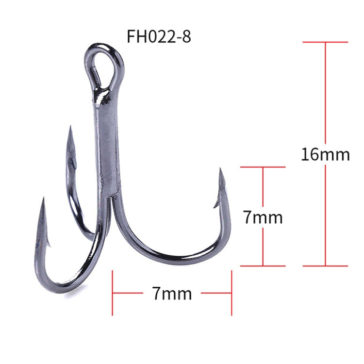 HENGJIA 20 Hameçons triples classiques noirs en acier à haute teneur en carbone, 8# FH022