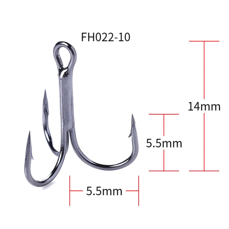 HENGJIA 20 hameçons triples classiques noirs en acier à haute teneur en carbone, 10# FH022