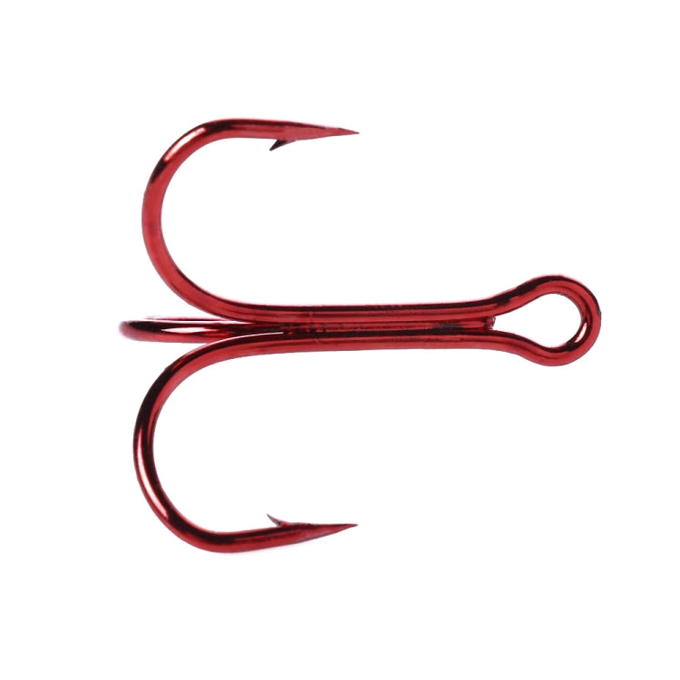 HENGJIA 20 PCS Classic Red High Carbon Steel Fishing Three-jaw Treble Hooks, 10# FH023