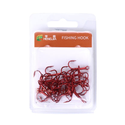 HENGJIA 20 PCS Classic Red High Carbon Steel Fishing Three-jaw Treble Hooks, 10# FH023