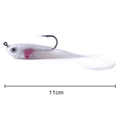 HENGJIA SO050-1 5 pièces 11cm/16g Leurre de pêche Luya Équipement de pêche Bar Souple avec Hameçon, SO050-2, SO050-1, SO050-5, SO050-4