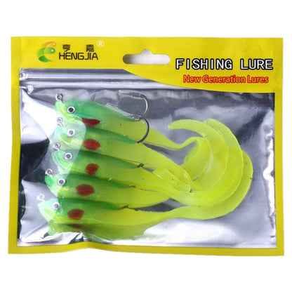 HENGJIA SO050-1 5 pièces 11cm/16g Leurre de pêche Luya Équipement de pêche Bar Souple avec Hameçon, SO050-2, SO050-1, SO050-5, SO050-4