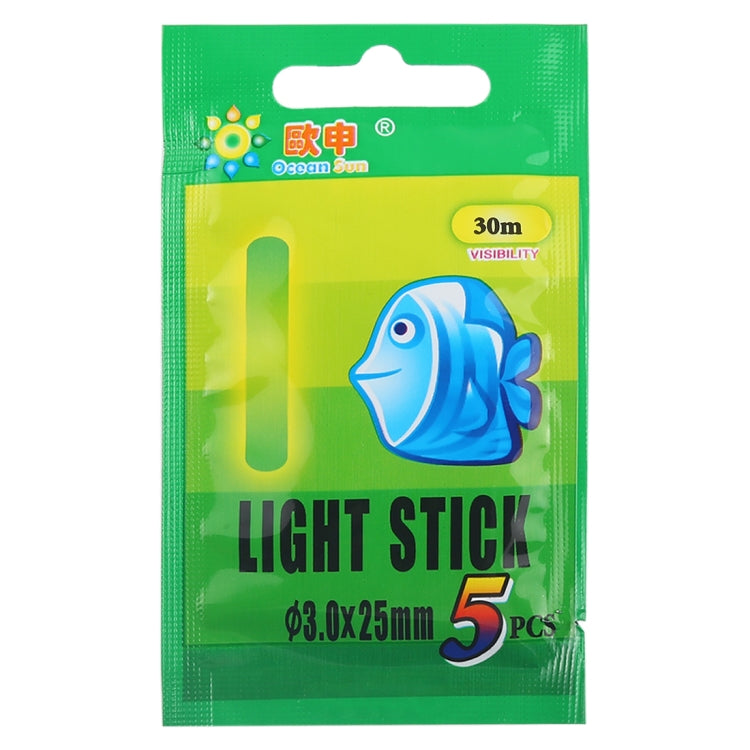 10 Packs OCEAN SUN Luminous Float Night Fishing Light Stick, Visibility: 30m, Size: 4.5 x 37mm, Visibility: 30m(5pcs)