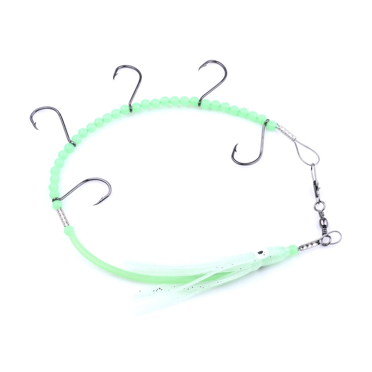 HENGJIA 32cm/7g Couteau de Pêche Fil de Poisson Lumineux Lumière de Nuit Hameçon Poulpe Calmar 5 Hameçons