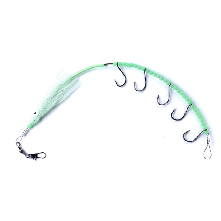 HENGJIA 32cm/7g Couteau de Pêche Fil de Poisson Lumineux Lumière de Nuit Hameçon Poulpe Calmar 5 Hameçons