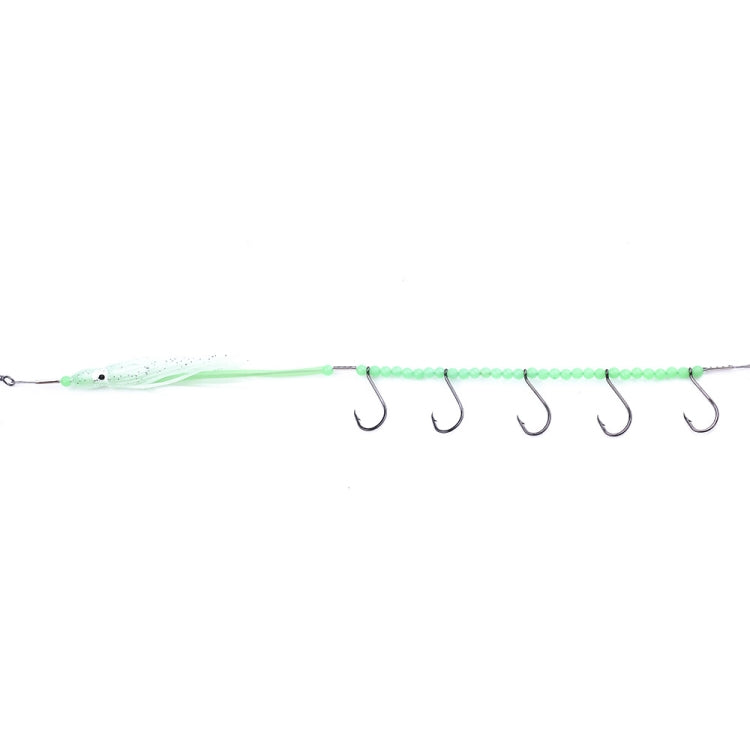 HENGJIA 32cm/7g Couteau de Pêche Fil de Poisson Lumineux Lumière de Nuit Hameçon Poulpe Calmar 5 Hameçons