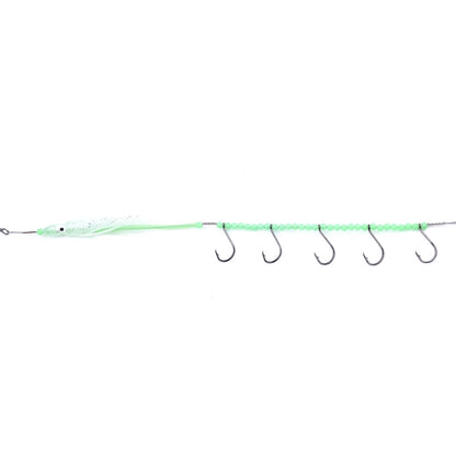 HENGJIA 32cm/7g Couteau de Pêche Fil de Poisson Lumineux Lumière de Nuit Hameçon Poulpe Calmar 5 Hameçons