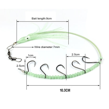 HENGJIA 32cm/7g Couteau de Pêche Fil de Poisson Lumineux Lumière de Nuit Hameçon Poulpe Calmar 5 Hameçons