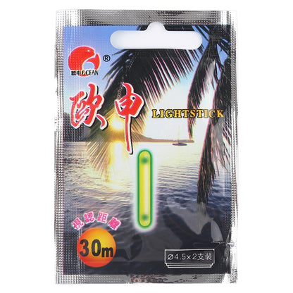 10 Packs OCEAN SUN Luminous Float Night Fishing Light Stick, Visibility: 30m, Size: 4.5 x 37mm, Visibility: 30m