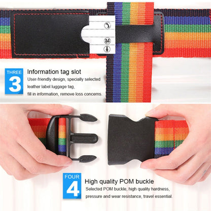 Cross Rainbow Elastic Telescopic Bag Bungee Luggage Packing Belt Travel Luggage Fixed Strap