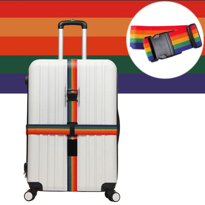 Cross Rainbow Elastic Telescopic Bag Bungee Luggage Packing Belt Travel Luggage Fixed Strap