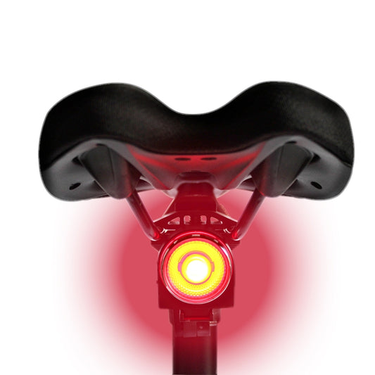 A0 IPX5 Étanche Sept Couleurs Vélo USB Rechargeable Feu Arrière Haute Luminosité, Feu Arrière Rechargeable Haute Luminosité