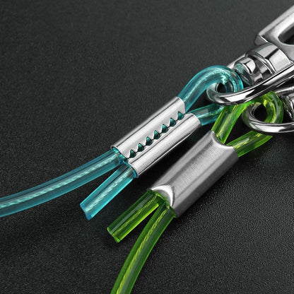 Porte-clés multifonctionnel anti-perte d'extérieur en TPU avec cordon à ressort, longueur : 32 cm, porte-clés anti-perte (transparent), porte-clés anti-perte (gris), porte-clés anti-perte (vert)