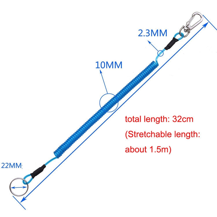 Porte-clés multifonctionnel anti-perte d'extérieur en TPU avec cordon à ressort, longueur : 32 cm, porte-clés anti-perte (transparent), porte-clés anti-perte (gris), porte-clés anti-perte (vert)
