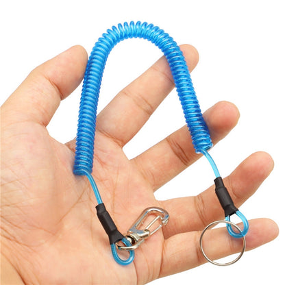 Porte-clés multifonctionnel anti-perte d'extérieur en TPU avec cordon à ressort, longueur : 32 cm, porte-clés anti-perte (transparent), porte-clés anti-perte (gris), porte-clés anti-perte (vert)