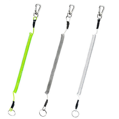 Porte-clés multifonctionnel anti-perte d'extérieur en TPU avec cordon à ressort, longueur : 32 cm, porte-clés anti-perte (transparent), porte-clés anti-perte (gris), porte-clés anti-perte (vert)