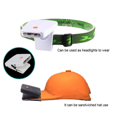 Lampe frontale portable à LED infrarouge rechargeable à clip pour casquette de pêche, camping, randonnée