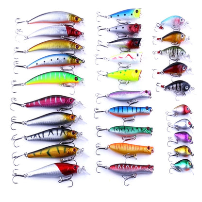 HENGJIA HENG JIA-SETL30 Ensemble de 30 Leurres de Pêche Minnow 6 Modèles Appâts Durs en Plastique, 30 PIÈCES