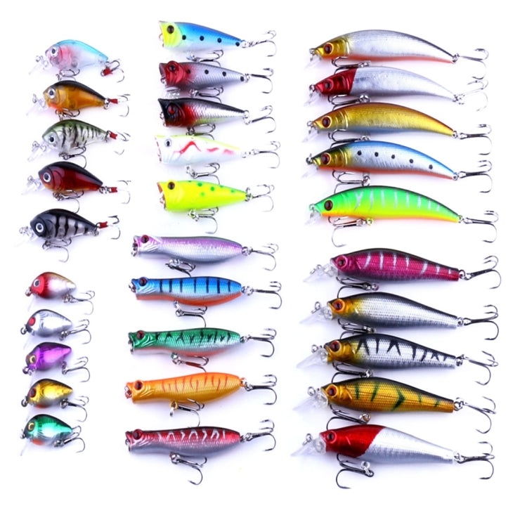 HENGJIA HENG JIA-SETL30 Ensemble de 30 Leurres de Pêche Minnow 6 Modèles Appâts Durs en Plastique, 30 PIÈCES