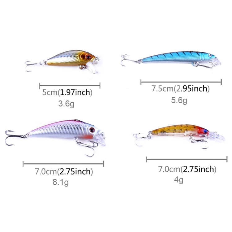 HENGJIA Lot de 26 leurres de pêche Minnow, 4 modèles d'appâts durs en plastique, 26 PCS