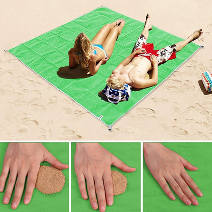 Sand Free Mat Lightweight Foldable Outdoor Picnic Mattress Camping Cushion Beach Mat, Size: 2x2m, 2 x 2m(Pink), 2 x 2m(Green), 200x200m Blue