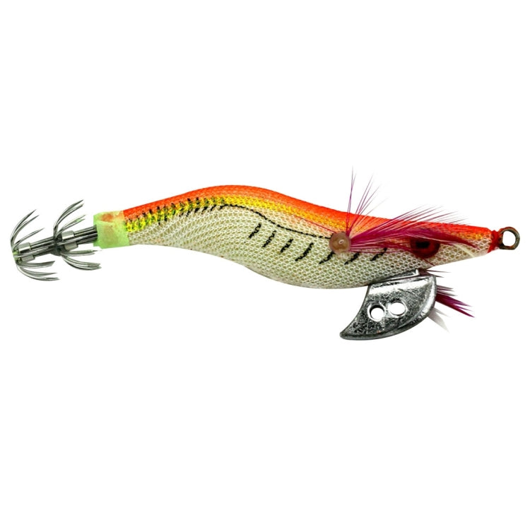 HENGJIA 8cm Leurre Dur en Plastique Calamar Pêche Leurre Crevette en Bois, 1# (Magenta+Rouge Foncé), 2# (Orange + Jaune), 3# (Jaune), 5# (Magenta), 6# (Orange)
