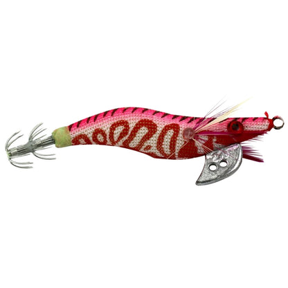 HENGJIA 8cm Leurre Dur en Plastique Calamar Pêche Leurre Crevette en Bois, 1# (Magenta+Rouge Foncé), 2# (Orange + Jaune), 3# (Jaune), 5# (Magenta), 6# (Orange)