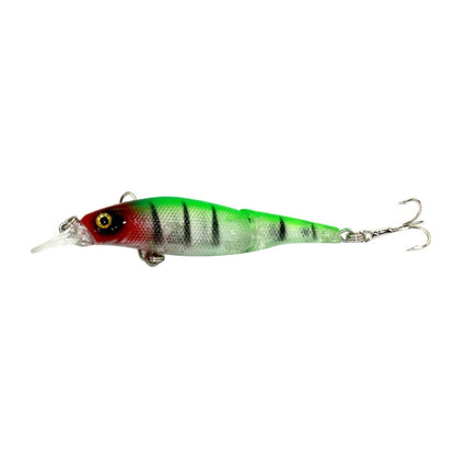 HENGJIA JM010-X 6# 8,8 cm 7,4 g Leurre de pêche artificiel en plastique dur en 2 sections avec hameçon triple, livraison de couleur aléatoire, JM010-X 6# 8,8 cm