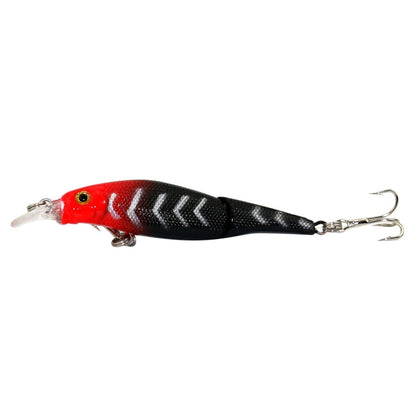 HENGJIA JM010-X 6# 8,8 cm 7,4 g Leurre de pêche artificiel en plastique dur en 2 sections avec hameçon triple, livraison de couleur aléatoire, JM010-X 6# 8,8 cm