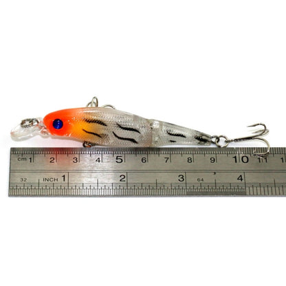 HENGJIA JM010-X 6# 8,8 cm 7,4 g Leurre de pêche artificiel en plastique dur en 2 sections avec hameçon triple, livraison de couleur aléatoire, JM010-X 6# 8,8 cm