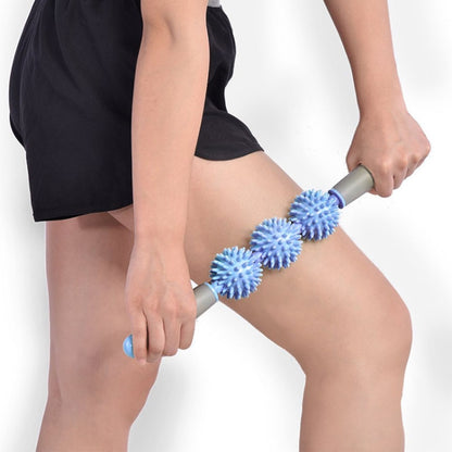 Yoga Health Care Triple Hedgehog Balls Neck Leg Hand Muscle Massage Stick
