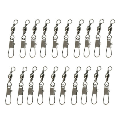 20 pièces émerillons baril 8# 3,5 cm avec anneau de sécurité à agrafe pour la pêche, 20 pièces 8# 3,5 cm