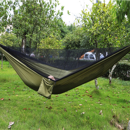 Portable Outdoor Parachute Hammock with Mosquito Nets, Green, Blue, Army Green, Black, Dark Blue + Baby Blue, Pink Blue