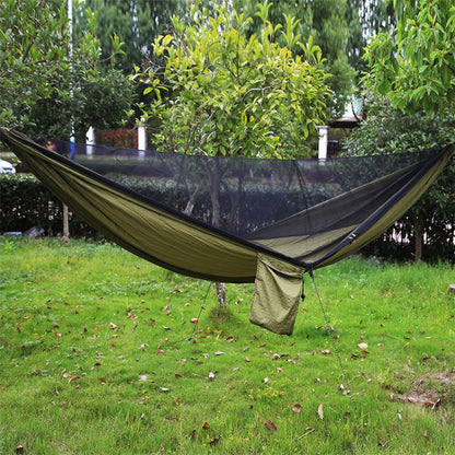 Portable Outdoor Parachute Hammock with Mosquito Nets, Army Green, Black, Dark Blue + Baby Blue, Pink Blue, Green, Blue