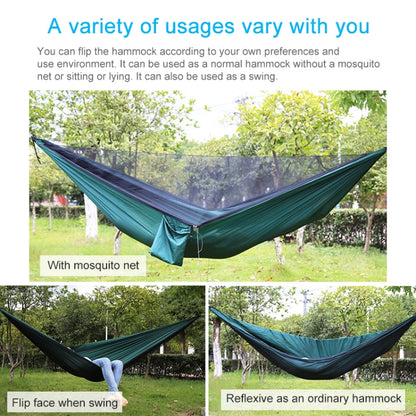 Portable Outdoor Parachute Hammock with Mosquito Nets, Green, Blue, Army Green, Black, Dark Blue + Baby Blue, Pink Blue