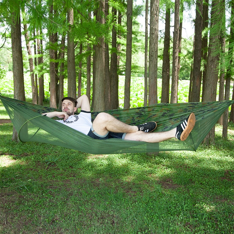 Portable Outdoor Camping Full-automatic Nylon Parachute Hammock with Mosquito Nets, Size : 290 x 140cm, 290x140cm Blue, 290x140cm Orange, 290x140cm Camouflage, 290x140cm Army Green, 290x140cm Black, 290x140cm Dark Blue, 290x140cm Dark Green            ...