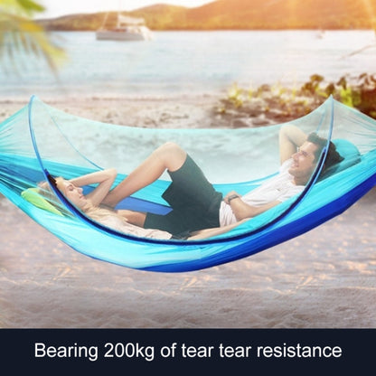 Portable Outdoor Camping Full-automatic Nylon Parachute Hammock with Mosquito Nets, Size : 290 x 140cm, 290x140cm Dark Green, 290x140cm Pink Blue, 290x140cm Green, 290x140cm Blue, 290x140cm Orange, 290x140cm Camouflage, 290x140cm Army Green            ...