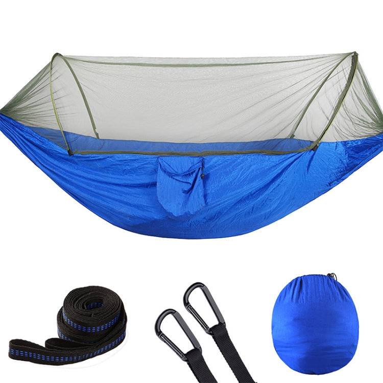 Portable Outdoor Camping Full-automatic Nylon Parachute Hammock with Mosquito Nets, Size : 290 x 140cm, 290x140cm Blue, 290x140cm Orange, 290x140cm Camouflage, 290x140cm Army Green, 290x140cm Black, 290x140cm Dark Blue, 290x140cm Dark Green            ...