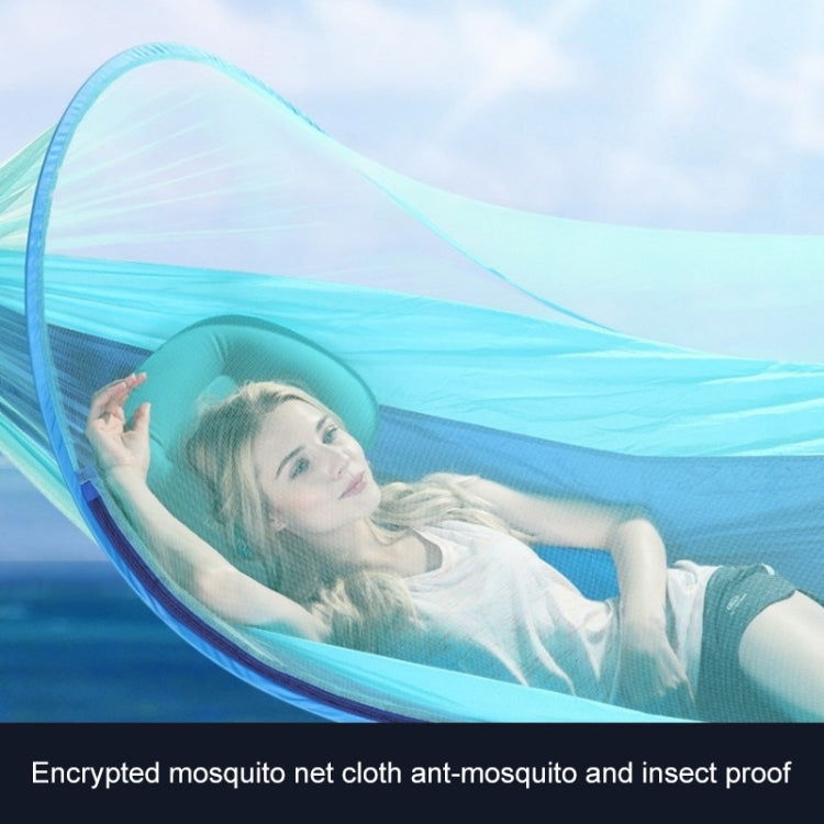 Portable Outdoor Camping Full-automatic Nylon Parachute Hammock with Mosquito Nets, Size : 290 x 140cm, 290x140cm Blue, 290x140cm Orange, 290x140cm Camouflage, 290x140cm Army Green, 290x140cm Black, 290x140cm Dark Blue, 290x140cm Dark Green            ...