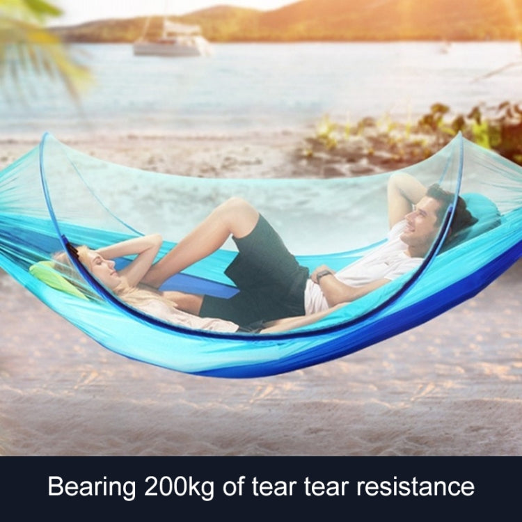 Portable Outdoor Camping Full-automatic Nylon Parachute Hammock with Mosquito Nets, Size : 290 x 140cm, 290x140cm Blue, 290x140cm Orange, 290x140cm Camouflage, 290x140cm Army Green, 290x140cm Black, 290x140cm Dark Blue, 290x140cm Dark Green            ...