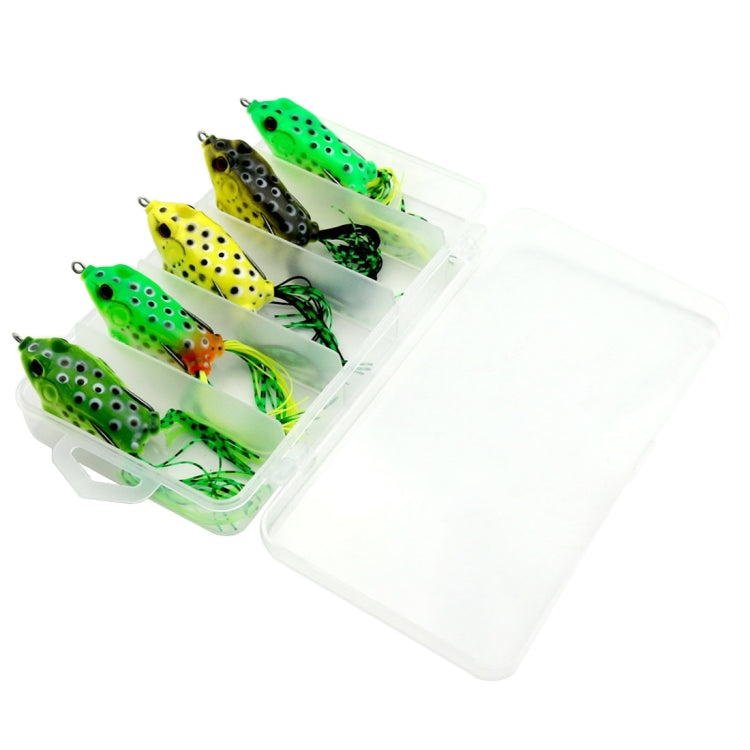 HENGJIA 5 Pcs Leurres Souples Pêche à la Frappe Ray Grenouille avec Boîte en Plastique, Leurres Souples Pêche à la Frappe